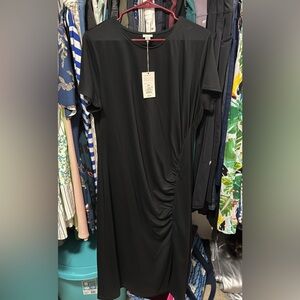 Elegant Black Ruched Dress